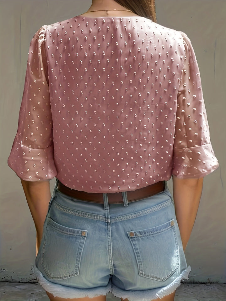 Stilla | Løs Chiffonbluse Med Lange Ærmer