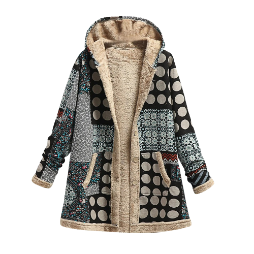 Stilla | Luksus, Elegant Og Varm Dame-hoodie Af Sække-patchwork