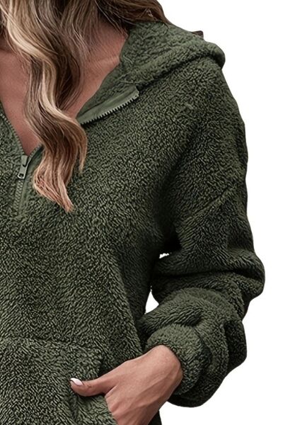 Stilla | Oversize Sweatshirt Med Halv Lynlås Og Faldende Skuldre