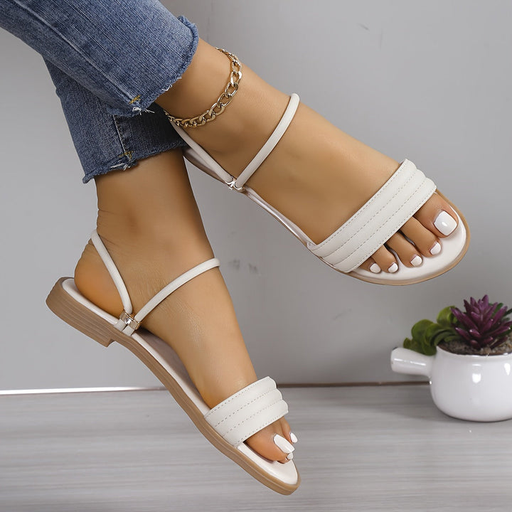 Stilla | Kvindelige Sandaler Boho Stil Med Åbne Tæer Og Flad Hæl