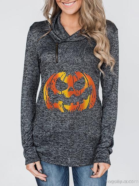 Stilla | Heathered Trøje Med Halloween Græskar