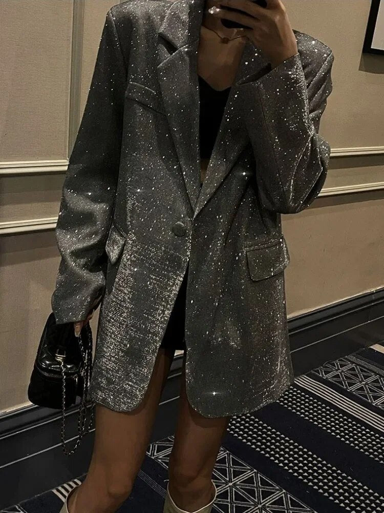 Stilla | Glinsende Glimmerblazer