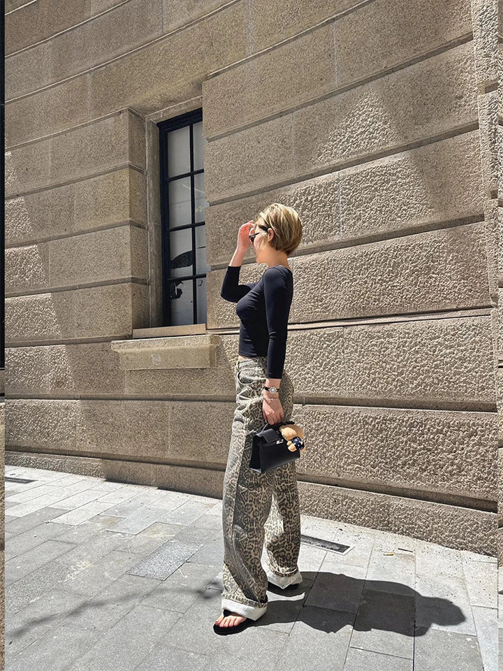 Stilla | Løse leopardjeans