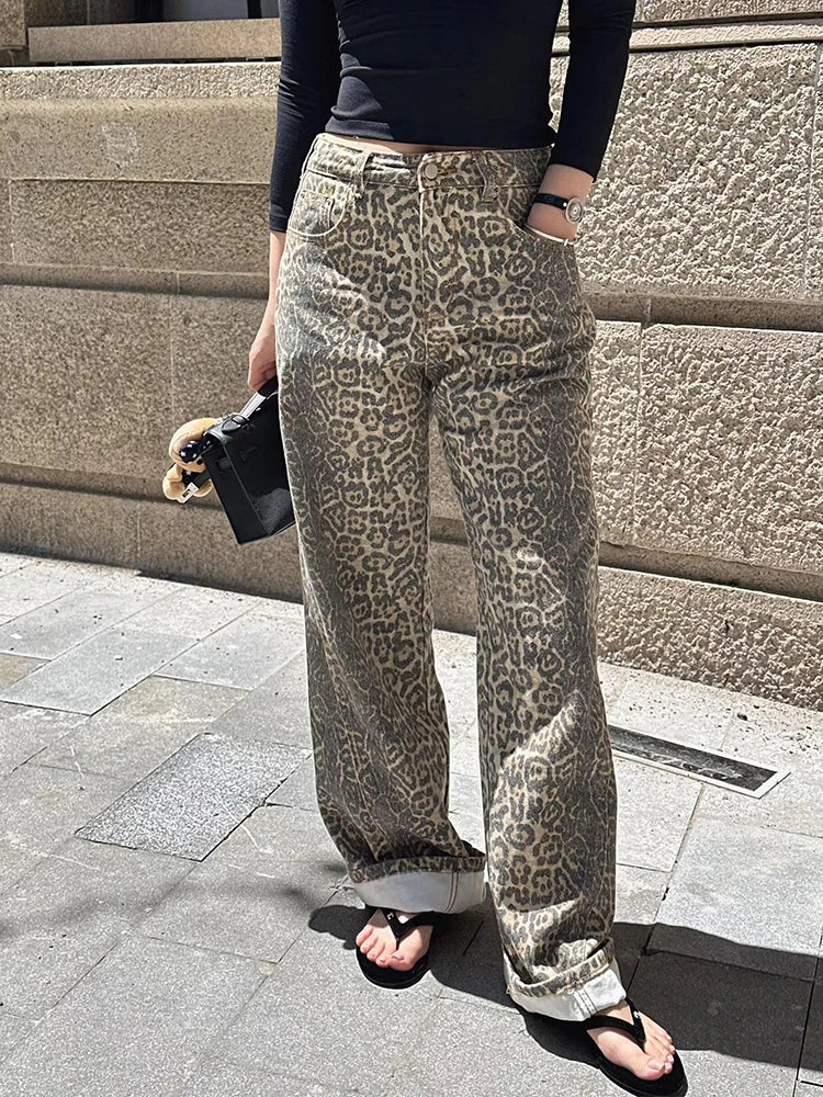 Stilla | Løse leopardjeans