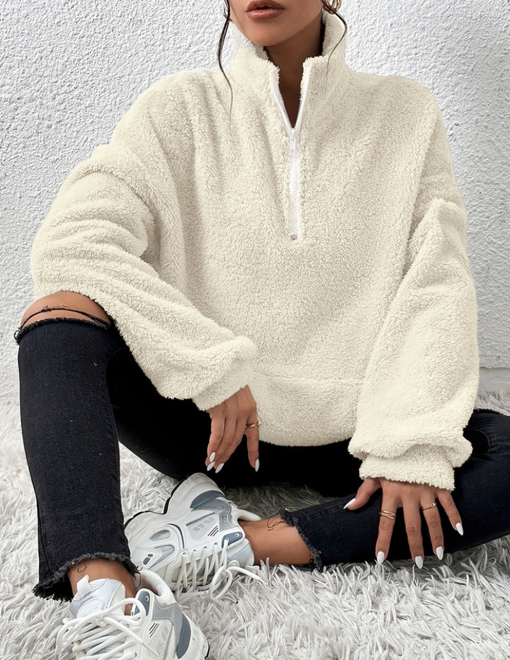Stilla | Fuzzy fleece dame sweatshirt