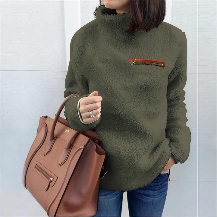 Stilla | Uld-Rullekravepullover medtryk