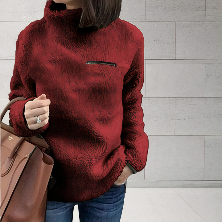 Stilla | Uld-Rullekravepullover medtryk