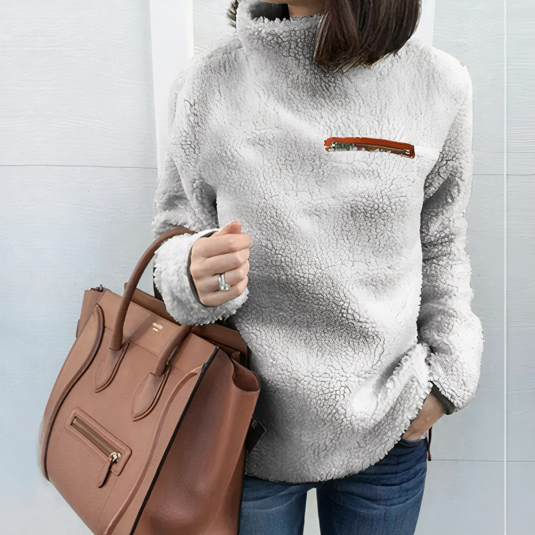 Stilla | Uld-Rullekravepullover medtryk