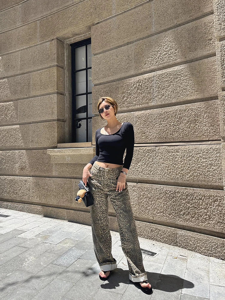 Stilla | Løse leopardjeans