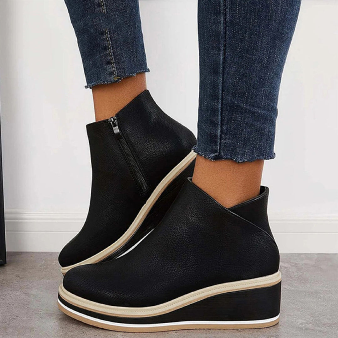 Stilla | Læder sko med lynlås