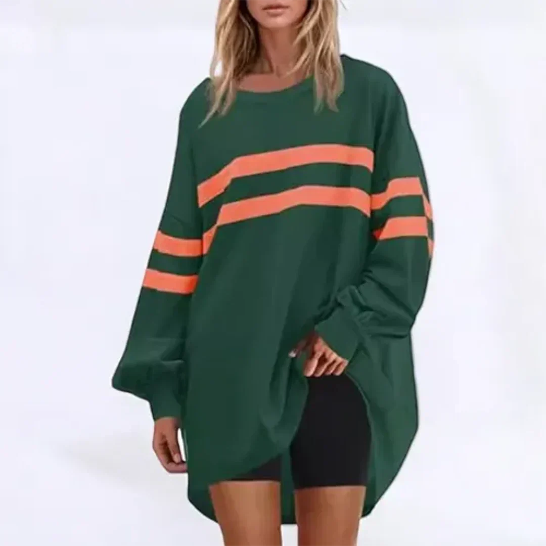 Stilla | Overdimensioneret Stribet Pullover Dame Largo