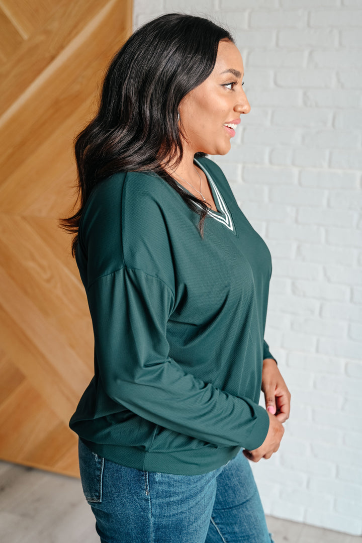 Stilla | All Out Comfort Pullover V-udskæring Midnatsgrøn