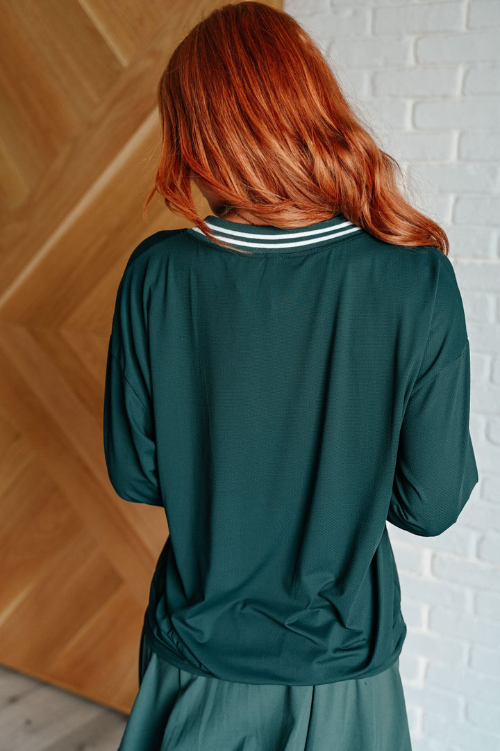 Stilla | All Out Comfort Pullover V-udskæring Midnatsgrøn