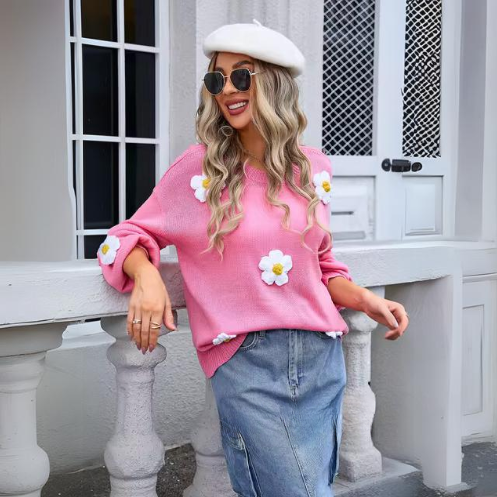 Stilla | Floral kvindepullover med mønster
