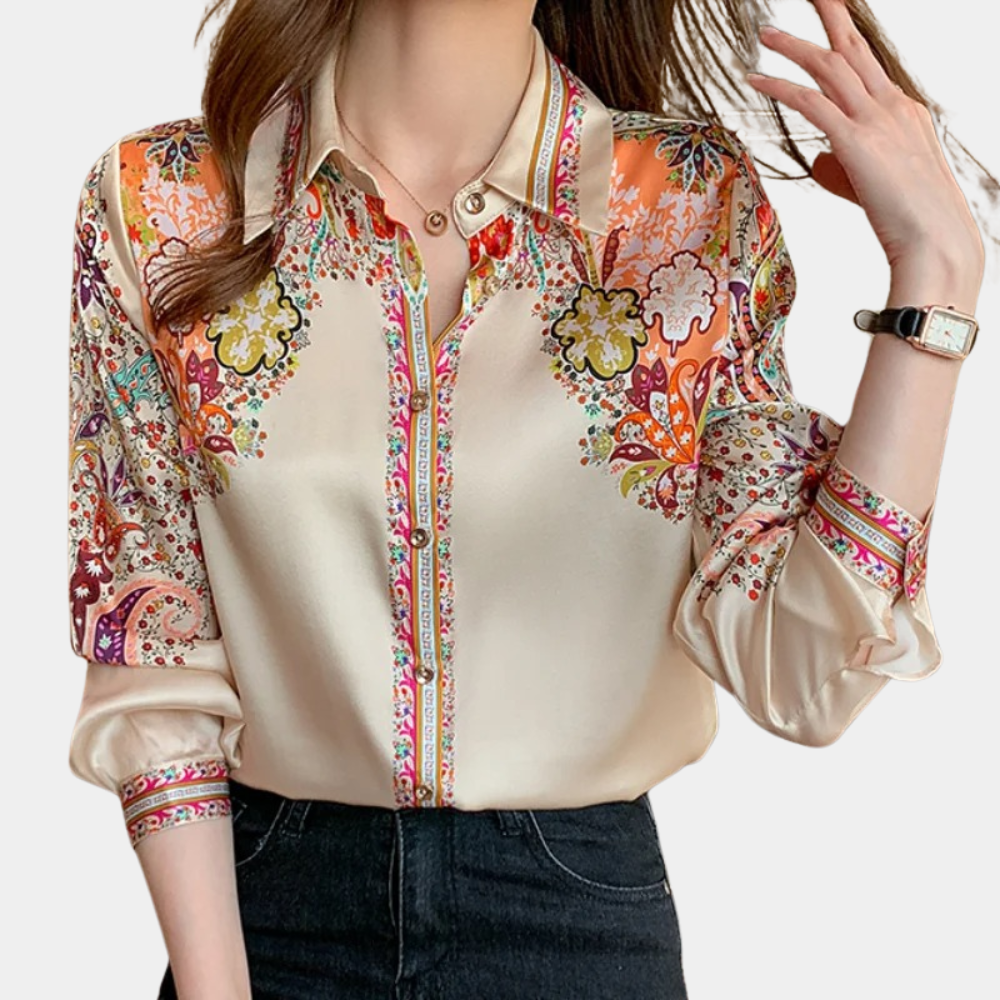 Stilla | Bluse Langærmet Blomsterbluse