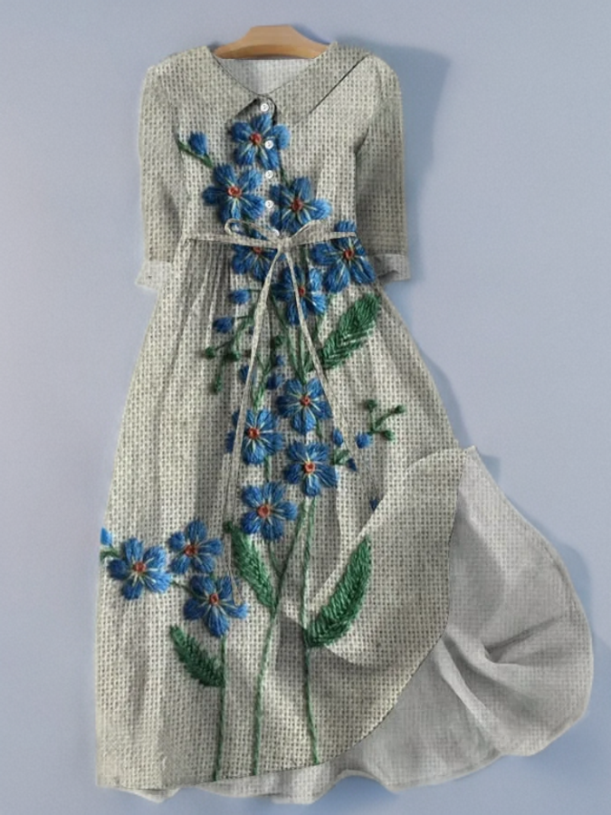 Stilla | Blomstret Blondkjole I Vintage Stil