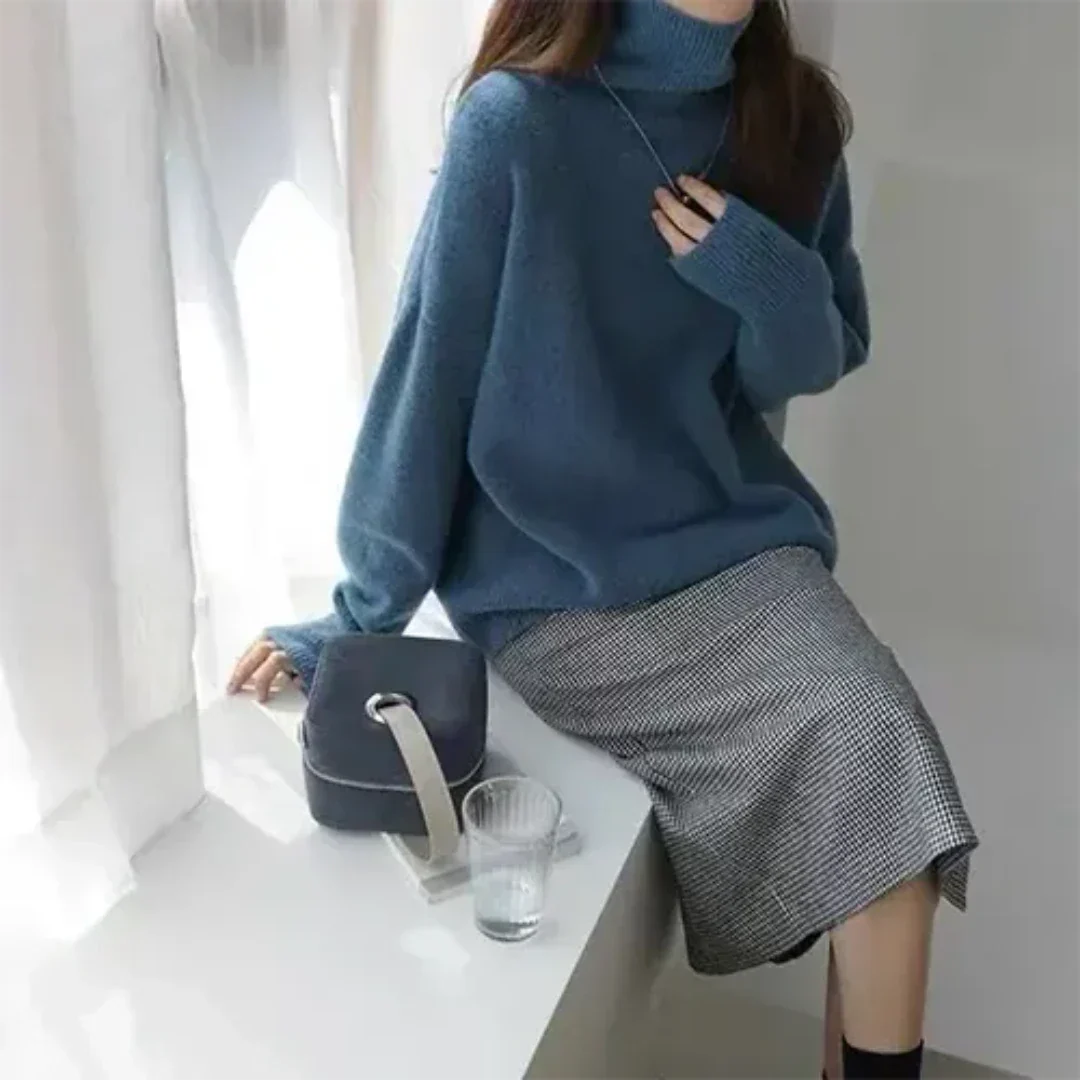 Stilla | Langærmet Pullover Med Rullekrave Til Dame