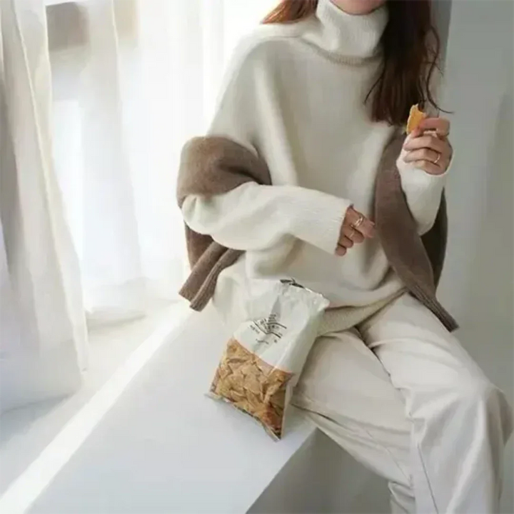 Stilla | Langærmet Pullover Med Rullekrave Til Dame