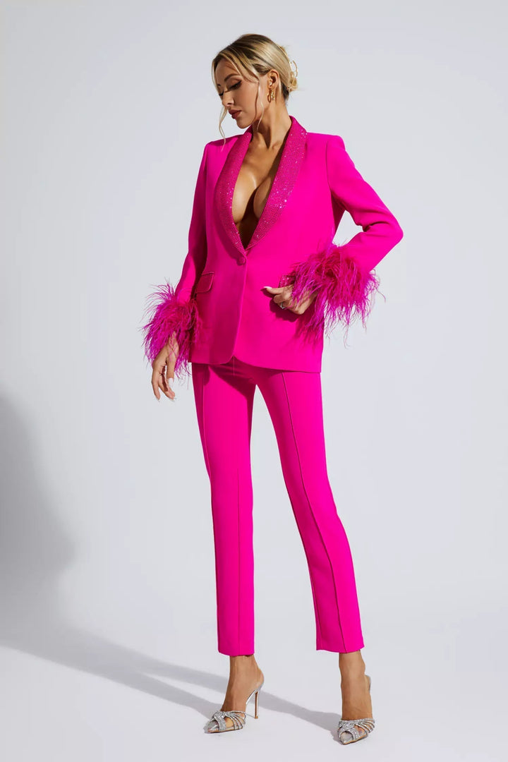 Stilla | Blazer med diamant og fjer detaljer