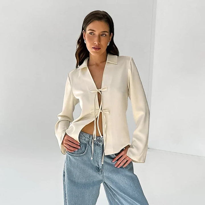 Stilla | Elegant Satin Bluse Til Kvinder