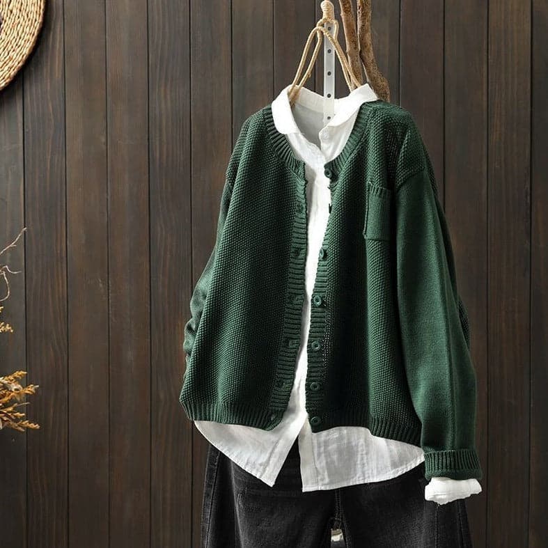Stilla | Cardigan Strik Knaplukning Oversized Fit Blød og Behagelig