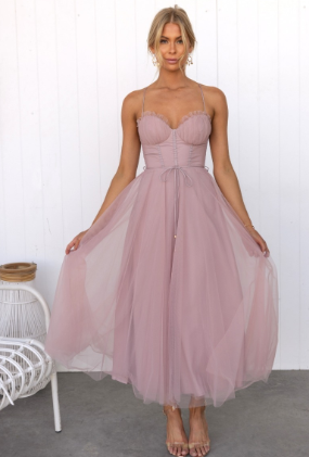 Stilla | Moderne Prinsesse Strammet Chiffon Aften Kjole
