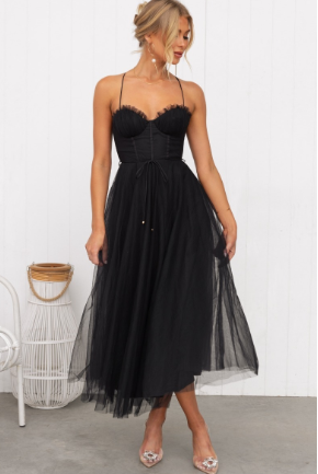 Stilla | Moderne Prinsesse Strammet Chiffon Aften Kjole