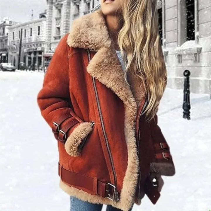 Stilla | Schafskindsforet Suede-Pilotjakke
