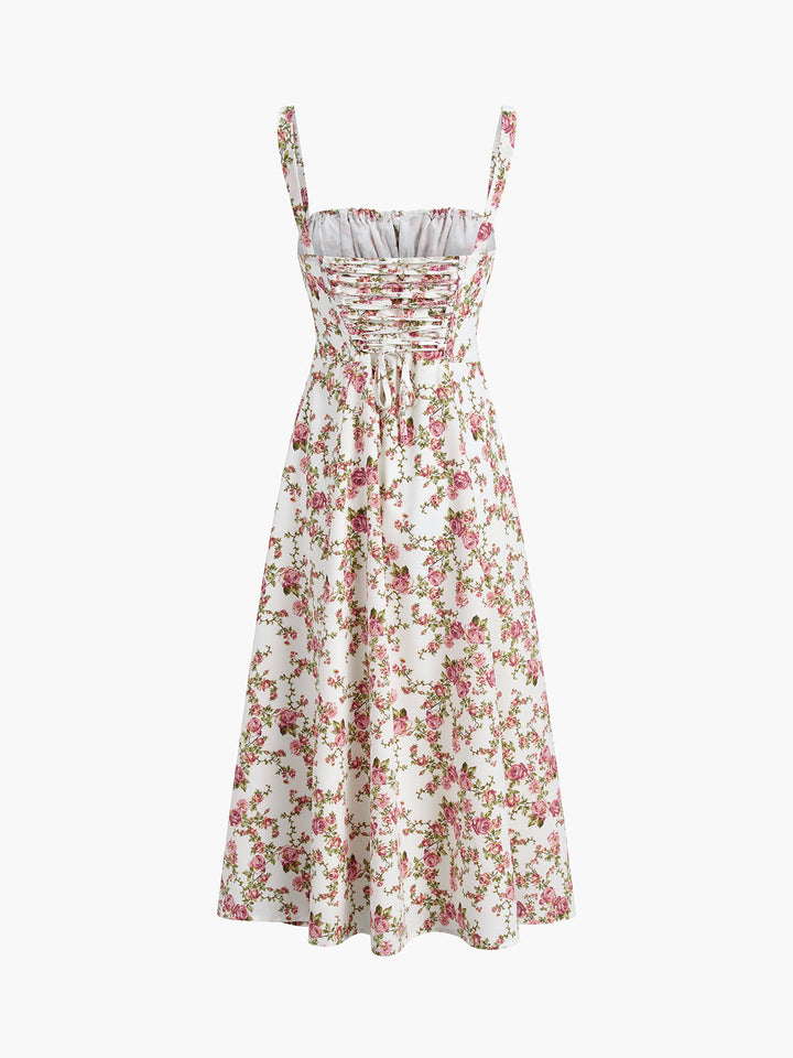 Stilla | Blomster Slid Mid Kjole