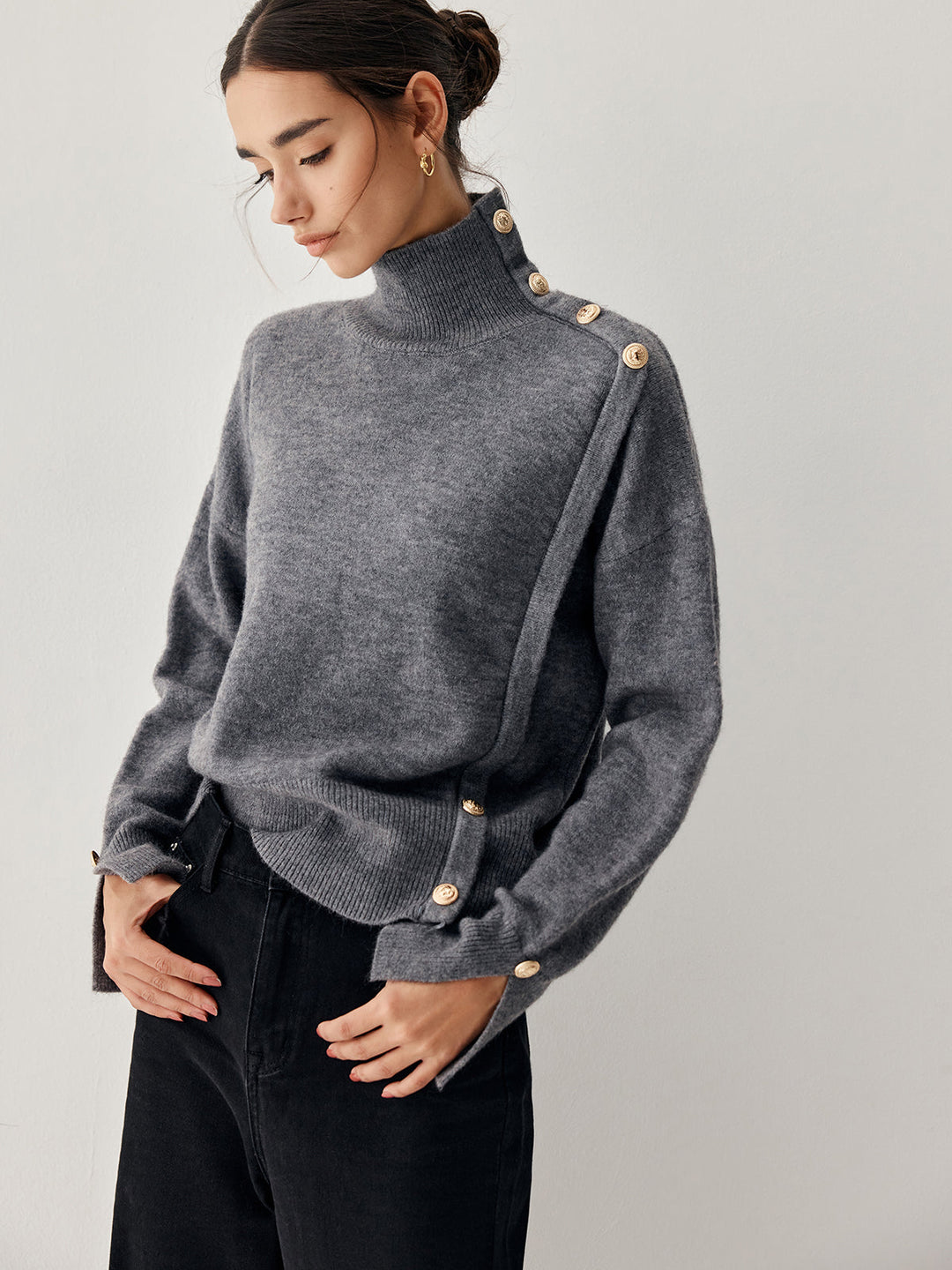 Stilla | Grå Mønstret Pullover