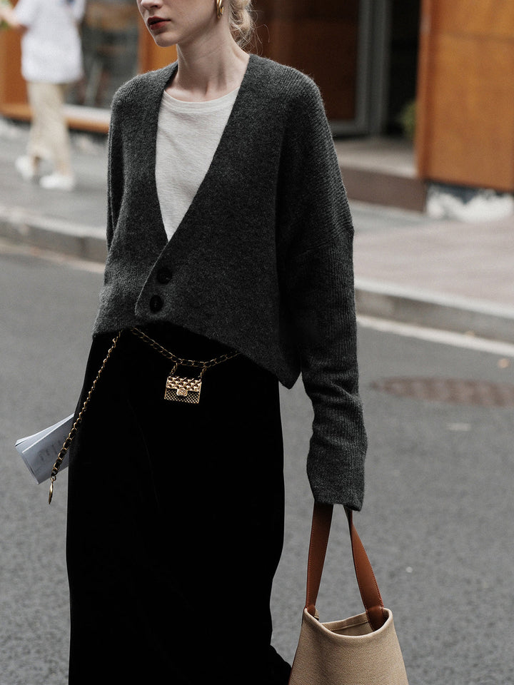 Stilla | Lædersk Cardigan Med Knapper
