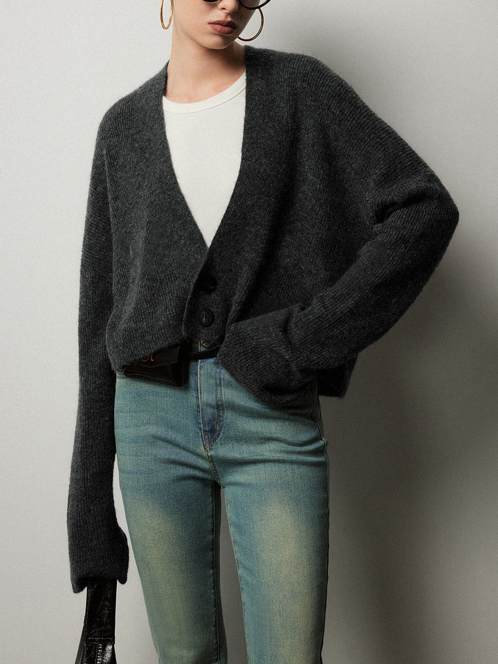 Stilla | Lædersk Cardigan Med Knapper