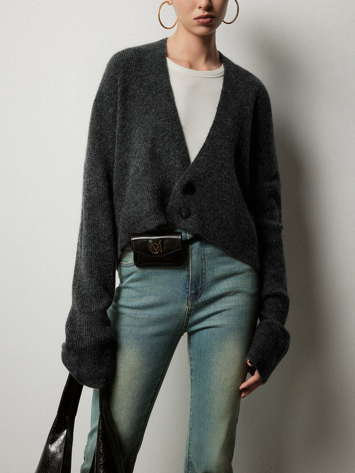 Stilla | Lædersk Cardigan Med Knapper