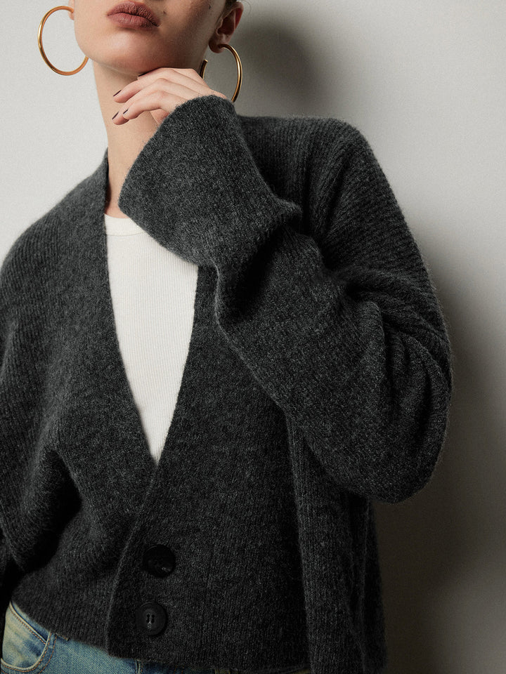 Stilla | Lædersk Cardigan Med Knapper