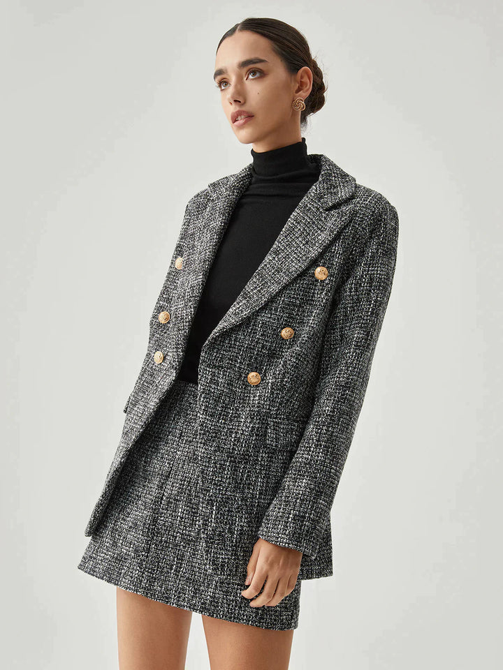 Stilla | Grå Blazer Og Nederdel Sæt