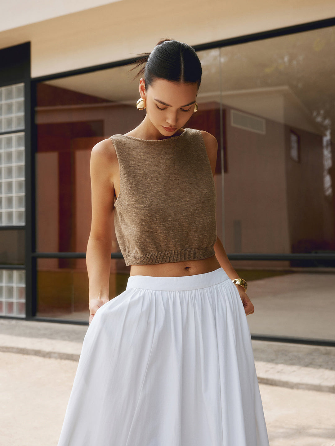 Stilla | Bomuldsblanding Crop Top