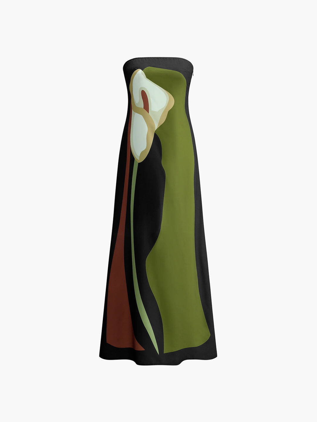 Stilla | Abstrakt Strapless Maxi Kjole