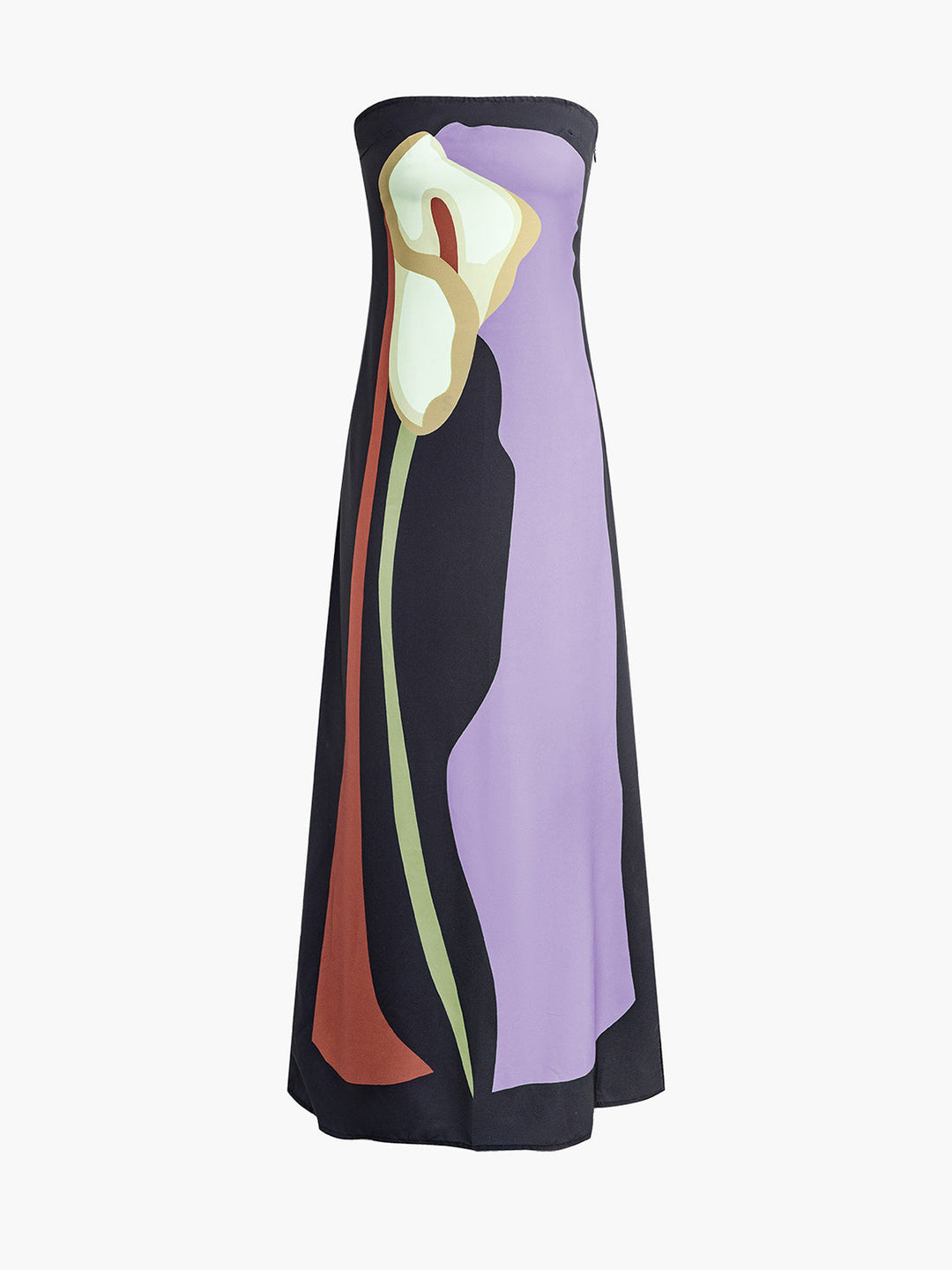 Stilla | Abstrakt Strapless Maxi Kjole