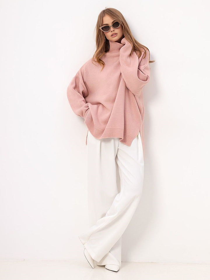 Stilla | Bluse med overdimensioneret rullekrave og slids