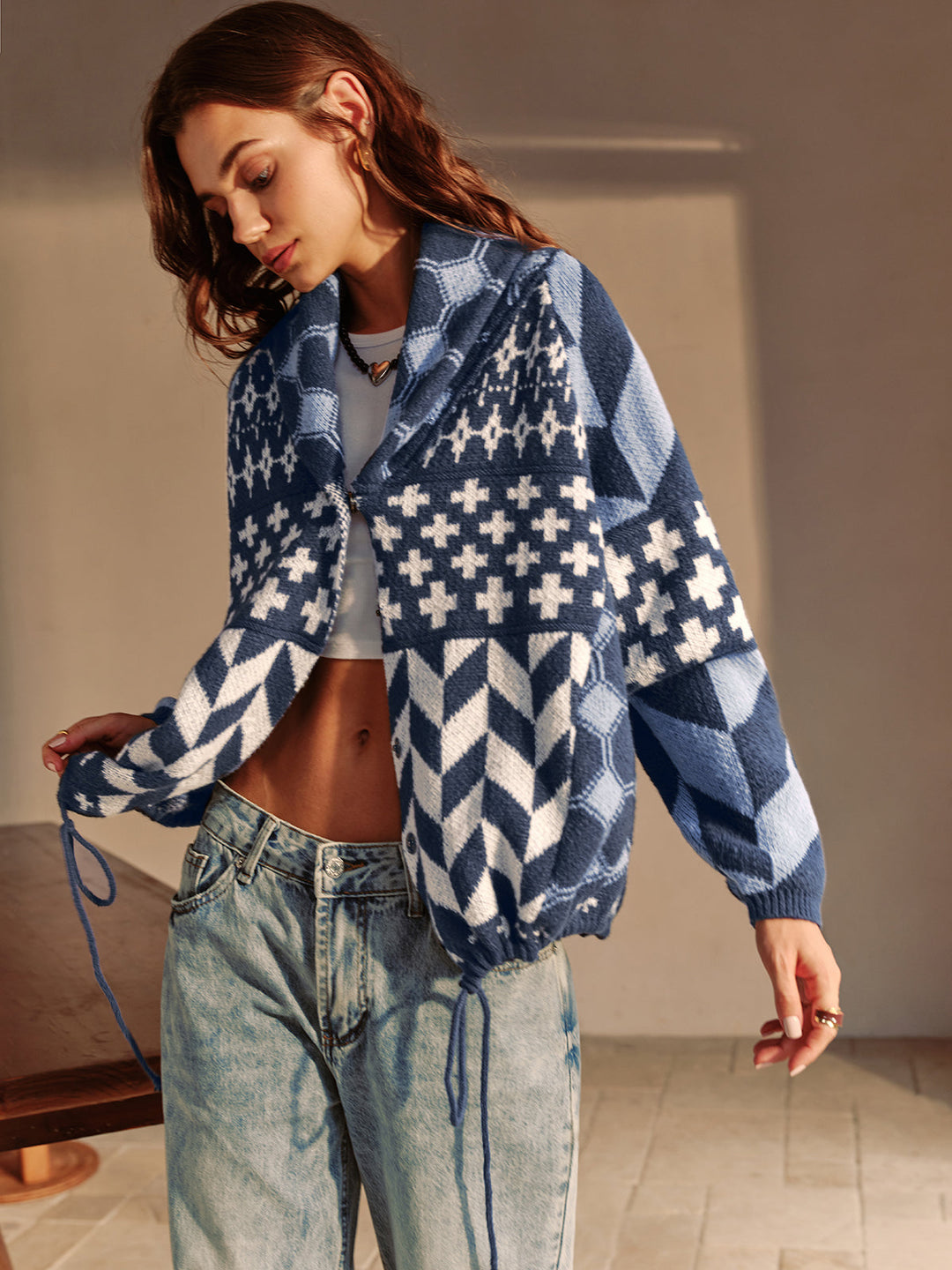 Stilla | Couture Boheme Trykt Piping Cozy Jakke Regulær Pasform Essential