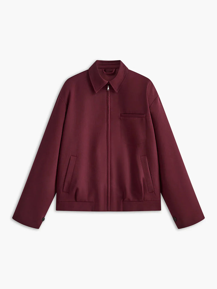 Stilla | Revers zip nederdel bourgogne jakke