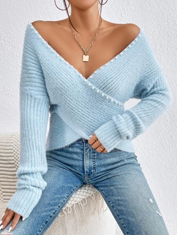 Stilla | Elegant og frisk ensfarvet pullover med v-udskæring