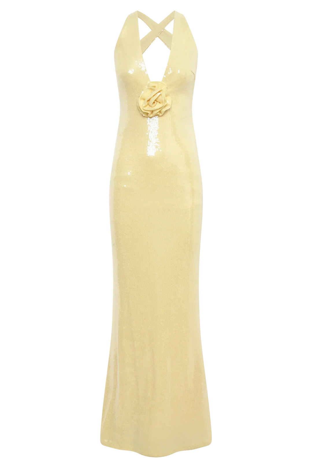 Stilla | Pailletter Maxi Kjole Med Roser Symbol
