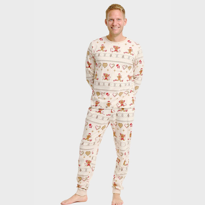 Stilla | Julekiks Jule-pyjamas beige Herrer