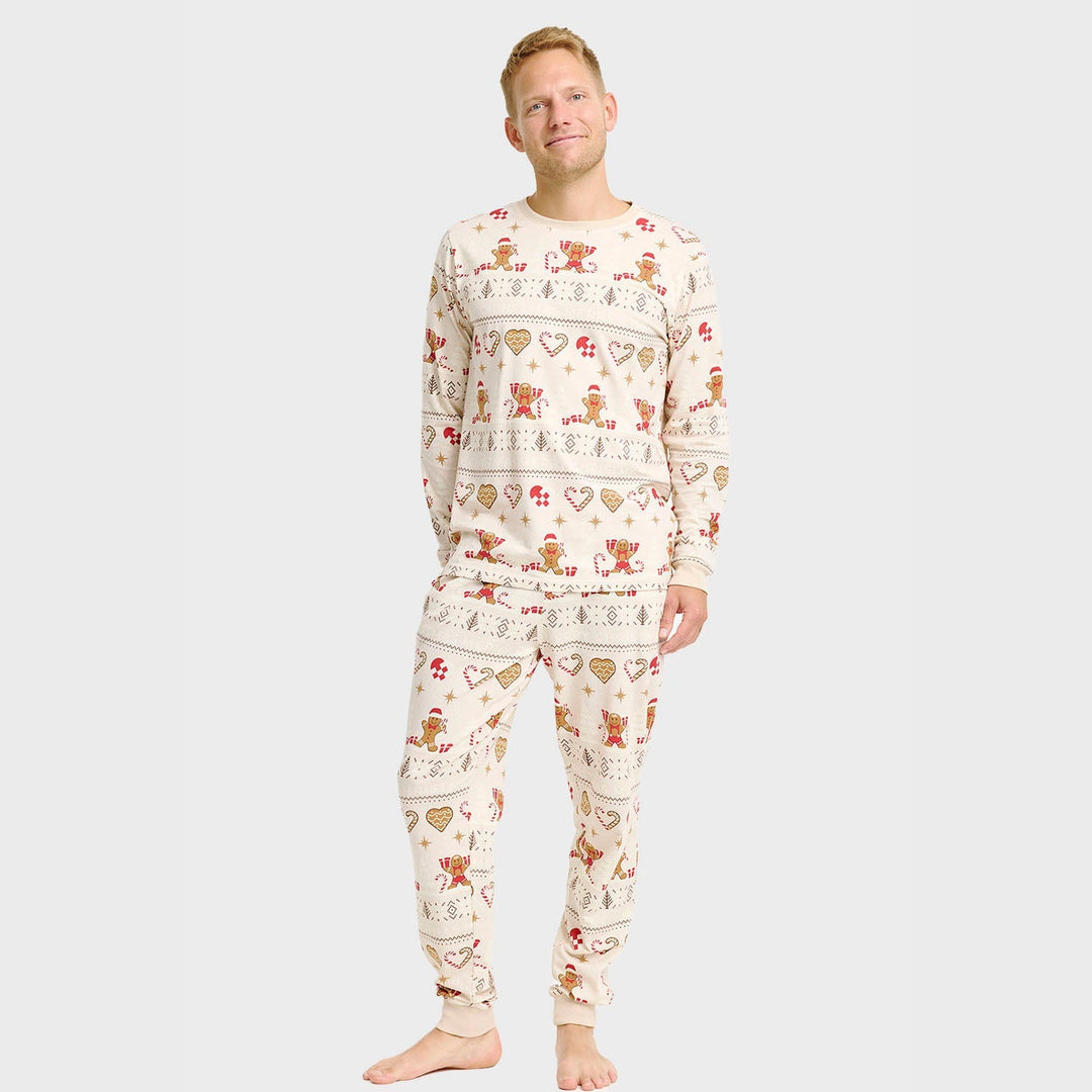 Stilla | Julekiks Jule-pyjamas beige Herrer