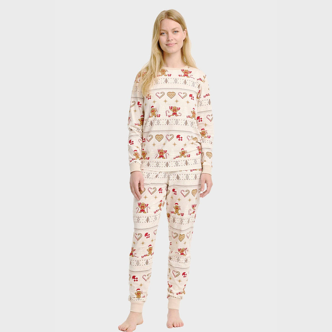 Stilla | Julecookies Jule-pyjamas beige Dame