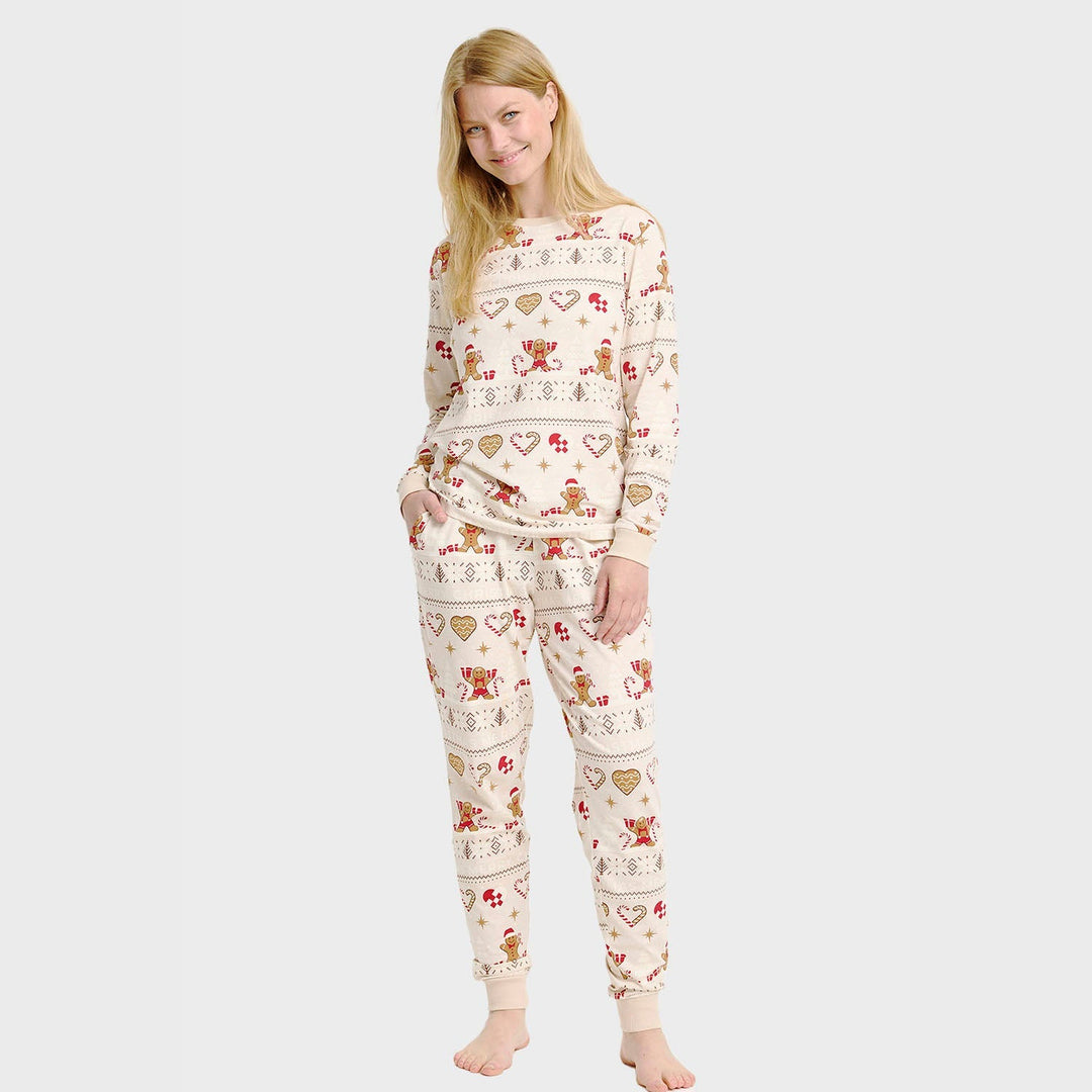 Stilla | Julecookies Jule-pyjamas beige Dame