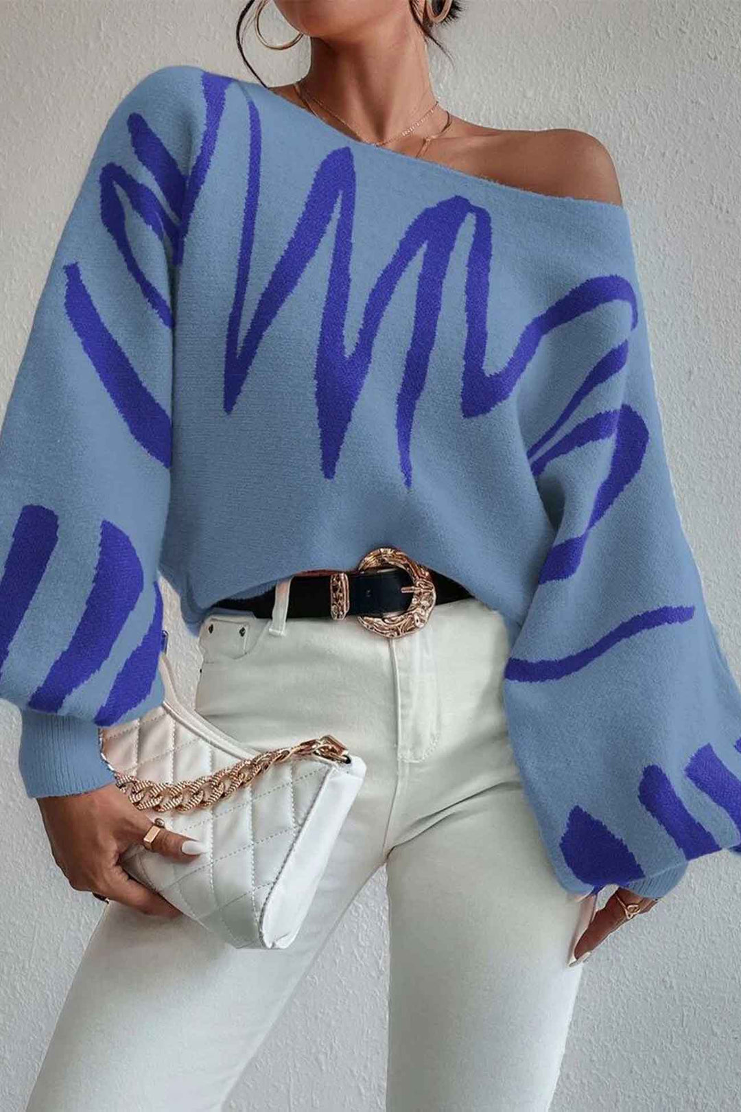 Stilla | Pullover med geometriske lanterneærmer