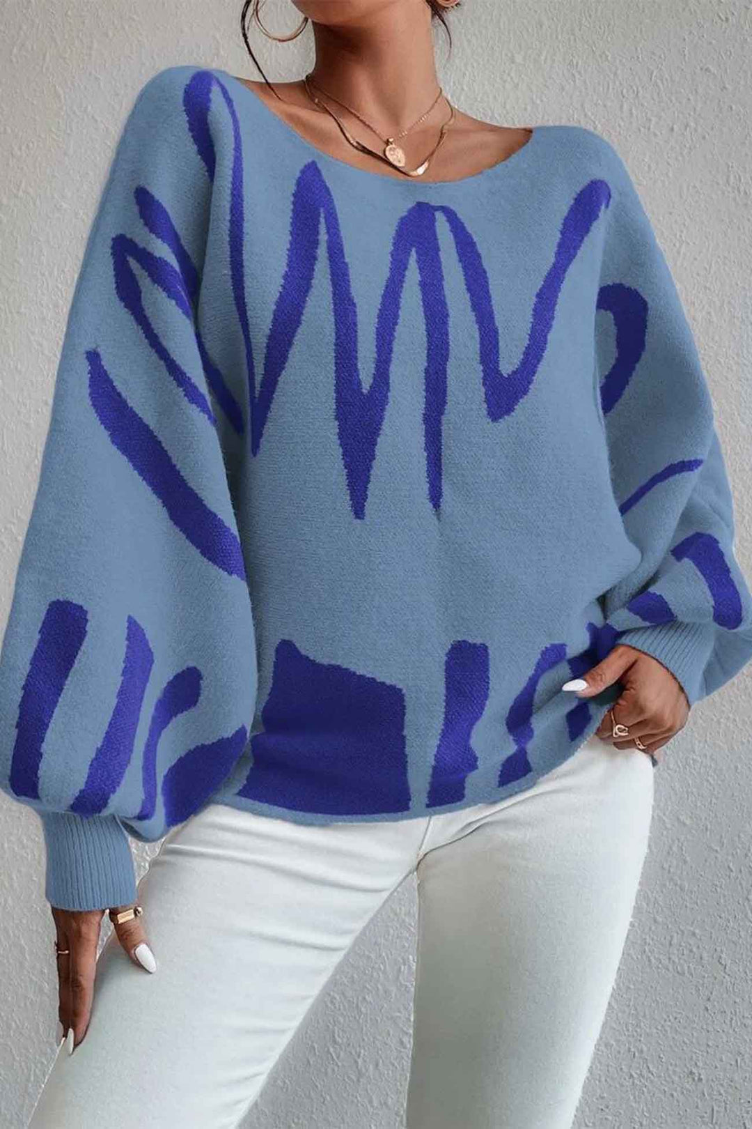 Stilla | Pullover med geometriske lanterneærmer