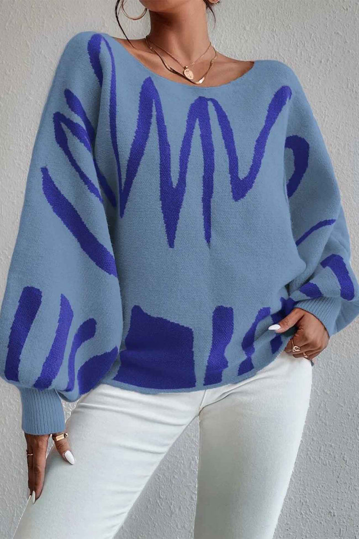 Stilla | Pullover med geometriske lanterneærmer
